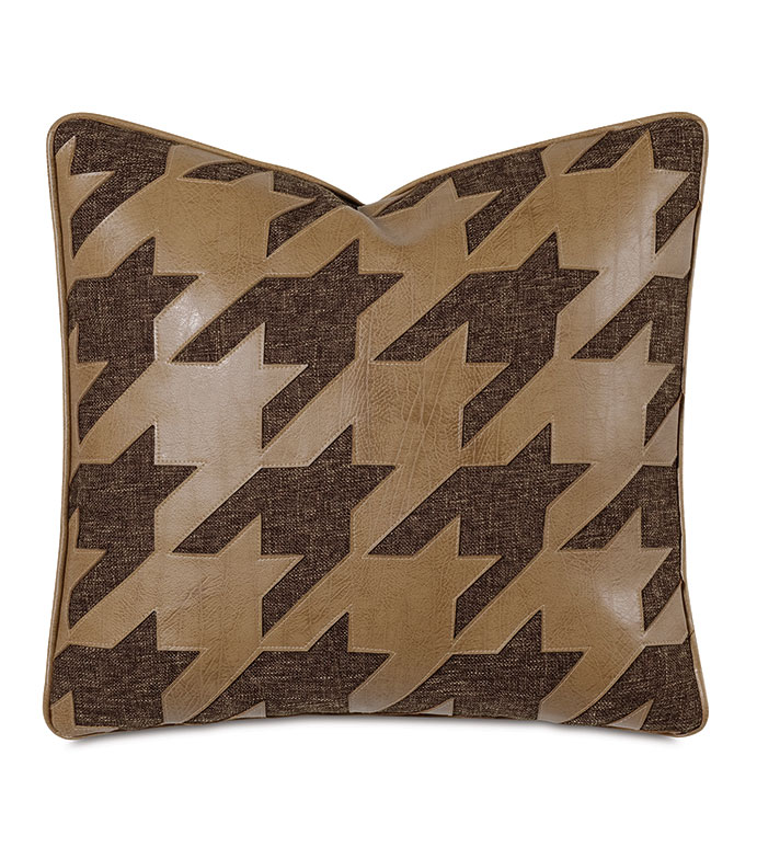 Lodge Houndstooth Decorative Pillow in Broward Cocoa