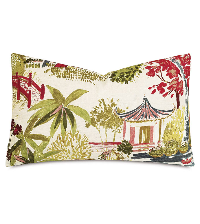 Imperial Chinoiserie Decorative Pillow in Summer