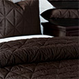 Nova Quilted Velvet Coverlet in Cocoa