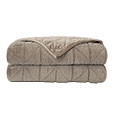 Nova Quilted Velvet Coverlet in Fawn