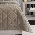 Nova Quilted Velvet Coverlet in Fawn