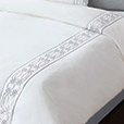 Nicola Embroidered Border Duvet Cover in Gray