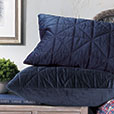 Nova Quilted Velvet Euro Sham in Indigo