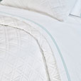 Enzo Satin Stitch Flat Sheet in Lake