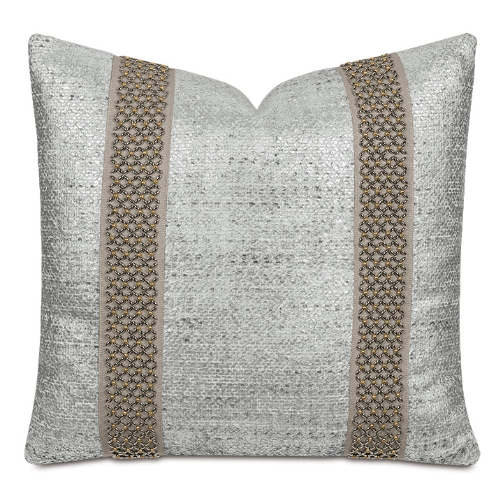 Hebrides Beaded Border Decorative Pillow