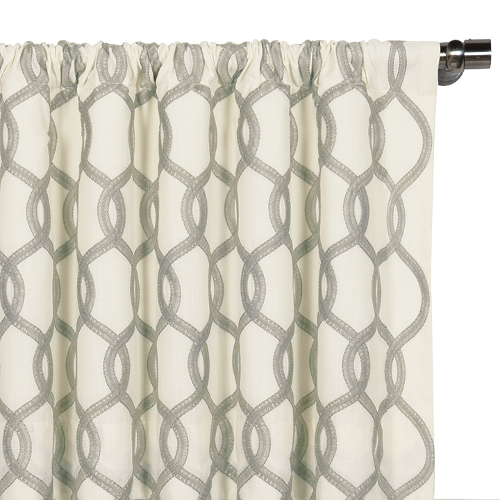Gresham Embroidered Curtain Panel in Gray