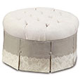 Ledger White Round Ottoman