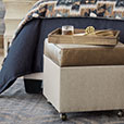 Higgins Leather Trim Storage Ottoman