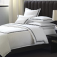 Tessa Satin Stitch Pillowcase in White/Black