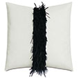 Raven Feathery Border Decorative Pillow