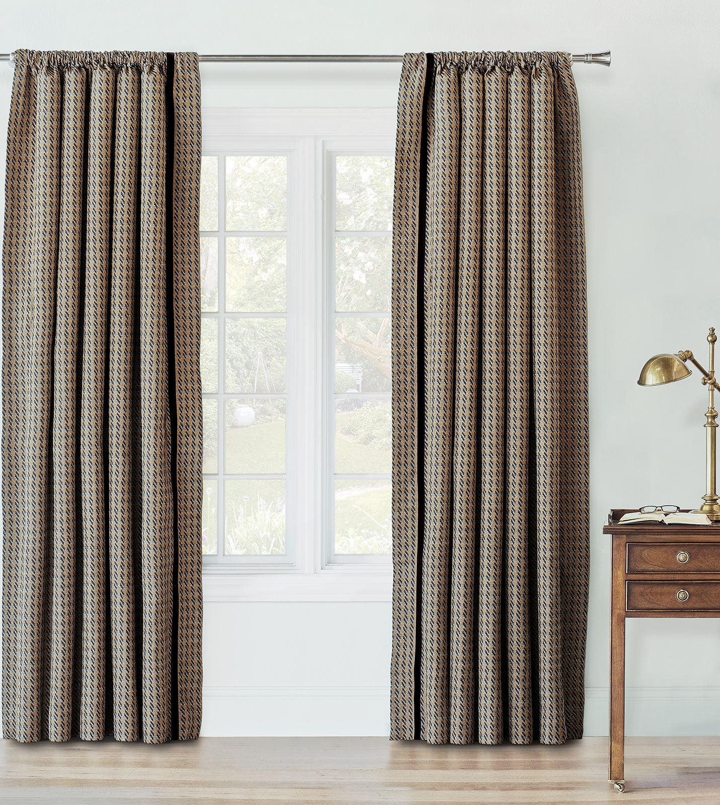 Powell Houndstooth Curtain Panel | Eastern Accents