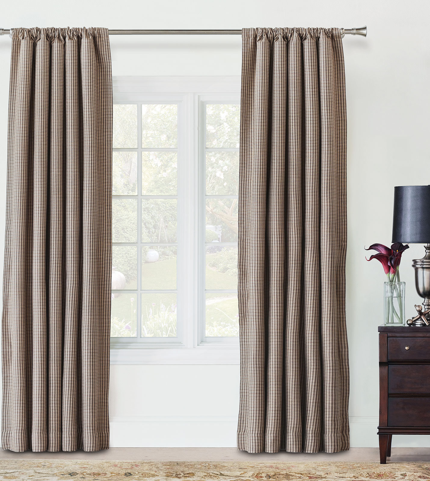 Aiden Houndstooth Curtain Panel | Eastern Accents