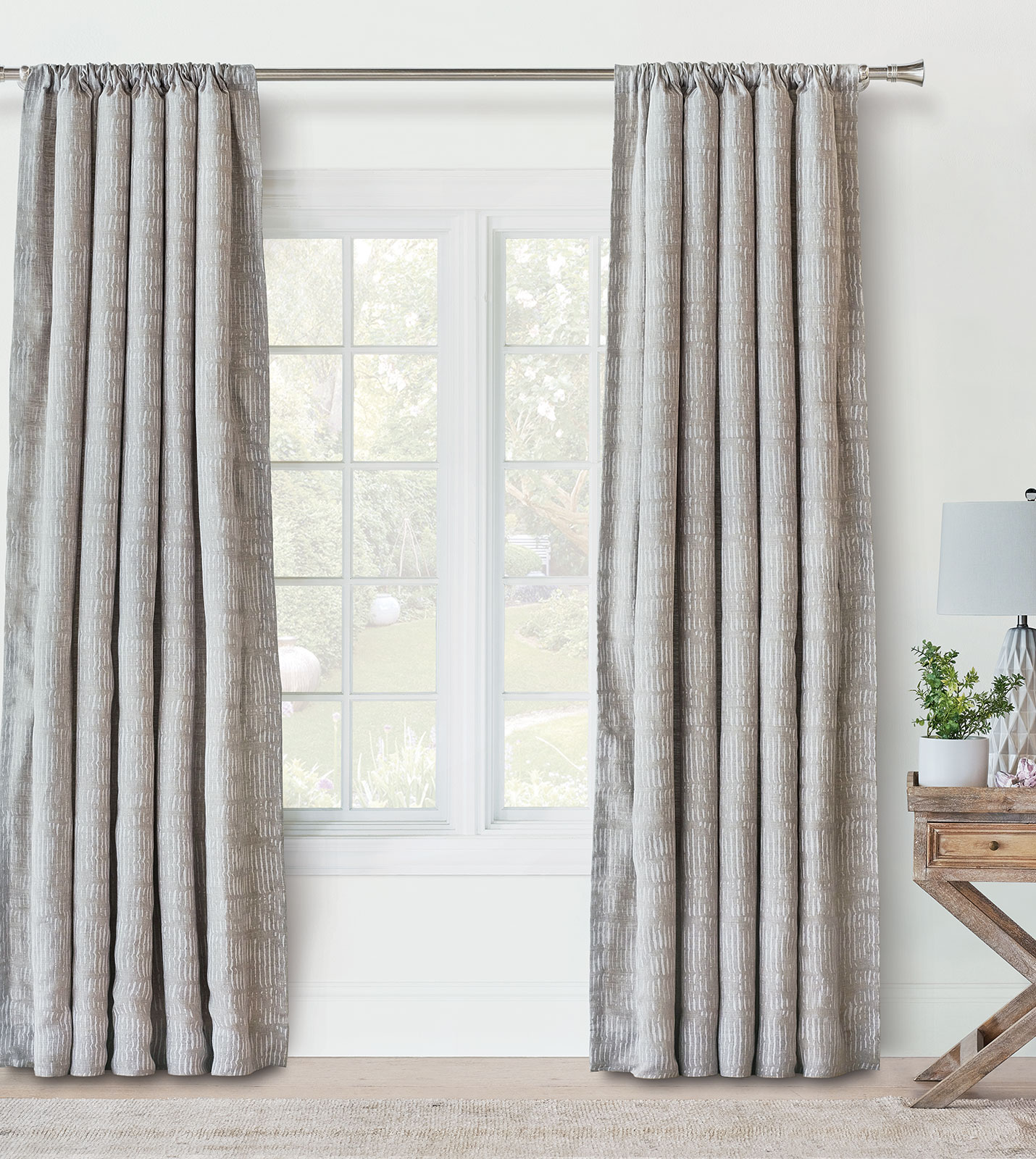 Persea Broken Stripe Curtain Panel | Eastern Accents