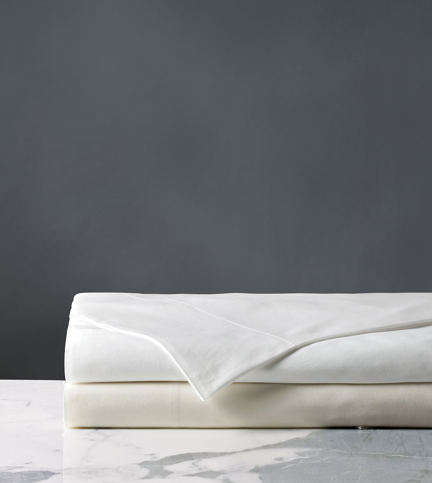 Fresco Sateen Flat Sheet In White | Eastern Accents